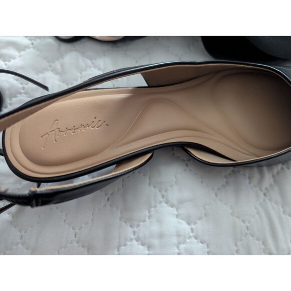 👠 Arromic Strappy Kitten Heels Slingback Pumps Black 8.5 - Picture 11 of 13